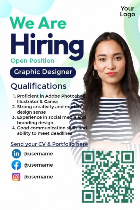 Modèle White professional job recruitment poster | PosterMyWall