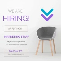 White Professional Job Vacancy Ad Instagram P template