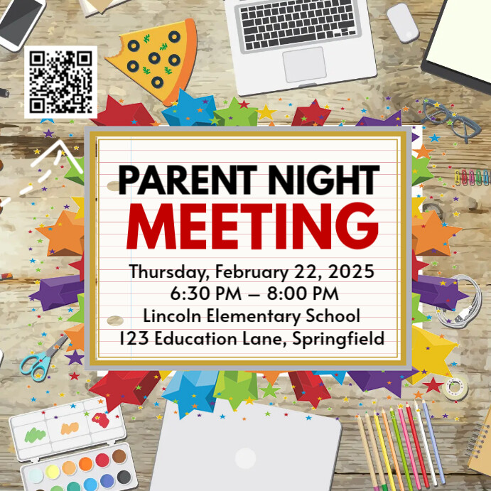 White Professional Join The Pta, We Need You, Pto Flyer Template Ad Qr Code , Parents Meeting Flyer, Instagram Post