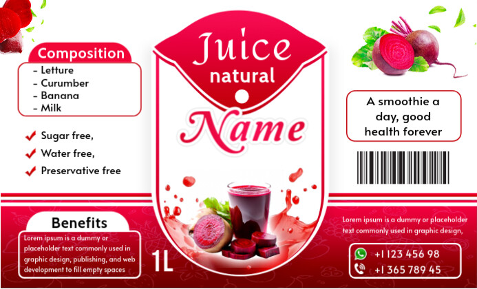 White Professional Juice Bottle Label Design Template  Us Legal Umthetho we-US