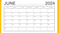 White Professional June Calendar Digital Disp งานแสดงผลงานแบบดิจิทัล (16:9) template
