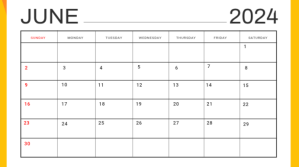 White Professional June Calendar Digital Disp งานแสดงผลงานแบบดิจิทัล (16:9) template