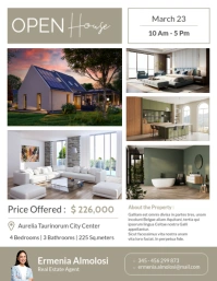 White Professional Kaki And White And Black Open House Flyer Advertisement 2025 2026 2027 2028 2029 Iflaya (Incwadi ye-US) template