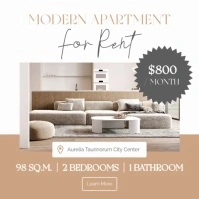 White Professional Kaki White And Grey Real Estate Advertising Instagram Post Banner House For Rent template