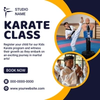 White Professional Karate Class Instagram Pos template