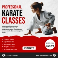 White Professional Karate Classes Instagram Post template