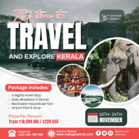 White Professional Kerala Travel Agent Flyer Template Instagram Post