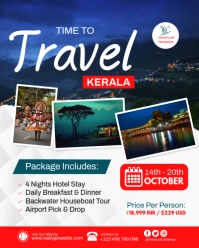 White Professional Kerala Travel Agent Flyer Template Instagram Portrait