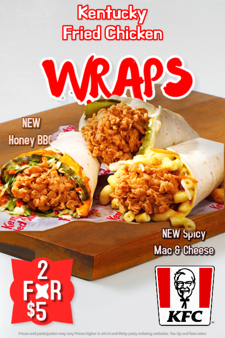 Kfc Wraps Promotion Posters Template | PosterMyWall