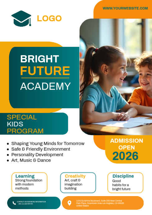 Educational Programme Design White Professional Kids Educational Program A4 Templat | PosterMyWall