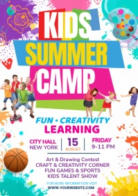 White Professional Kids Festival Flyer A4 template