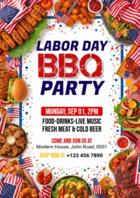 White Professional Labor Day Celebration Flyer A4 template