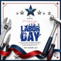 Weiß Labor Day Celebration Instagram-Beitrag Template