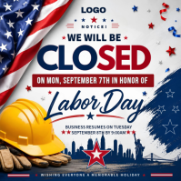 Branco Labor Day Closure Announcement Persegi Template