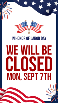 Blanco Labor Day Closure Announcement Historia de Instagram Template