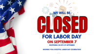 Putih Labor Day Closure Announcement Digitale display Template