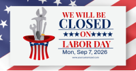 White Labor Day Closure Announcement Gambar Bersama Facebook Template