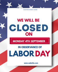 White Labor Day Closure Announcement Instagram Portrait Template