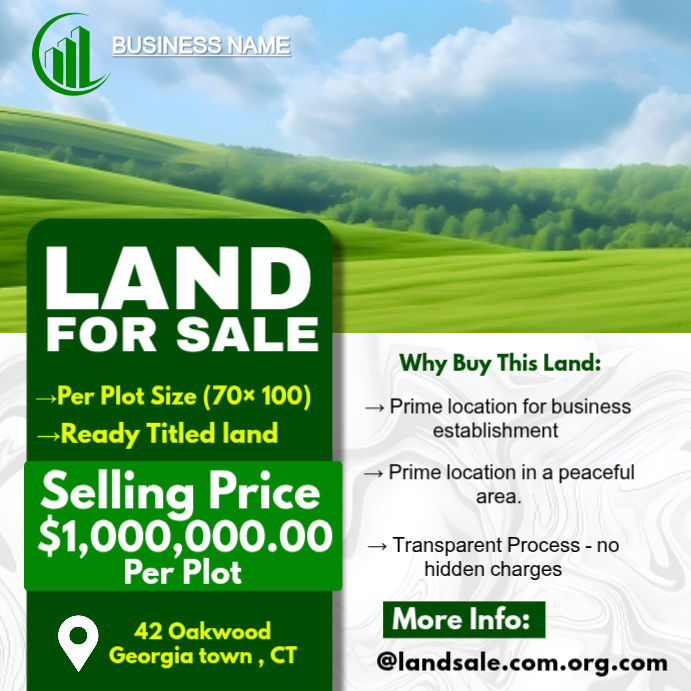 Plantilla de White professional land sale square | PosterMyWall
