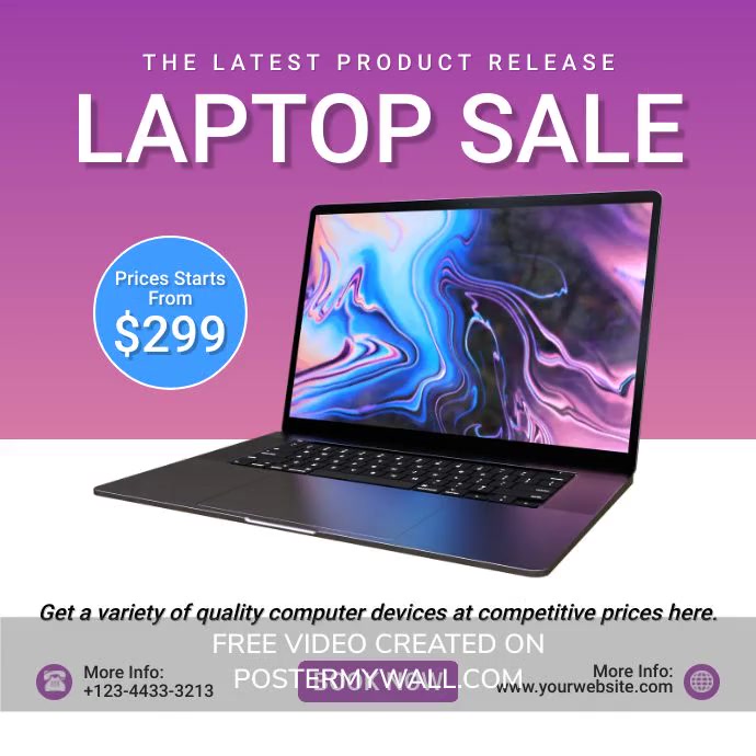 Examples Laptop Posts White Professional Laptop Instagram Post Template | PosterMyWall