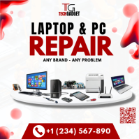 White Professional Laptop Repair  Square (1:1) 方形(1:1) template