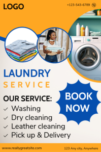 White Professional Laundry Poster Plakat template