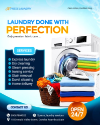 White Laundry Services Instagram Portrait Template