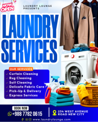 White Professional Laundry Services laundromat pickup and delivery drycleaning washing machine busin Instagram Portrait template