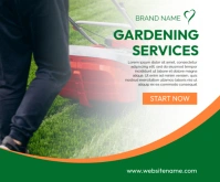 White Professional Lawn And Gardening Service Medium Rectangle template
