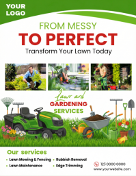 White Professional Lawn and Gardening Services Flyer template
