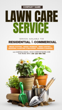 White Professional Lawn Care Instagram Story template