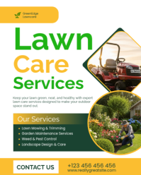 White Professional Lawn Care Services Instagram Portrait template