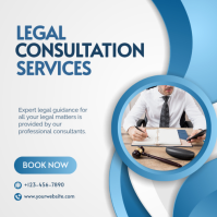 White Professional Legal Consultation Services Instagram Post template