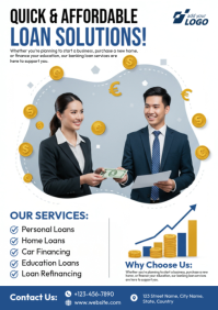 สีขาว Loan Solutions A4 Template