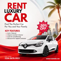 White Luxury Car Rental Iphosti le-Instagram Template
