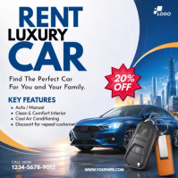 สีขาว Luxury Car Rental Iphosti le-Instagram Template