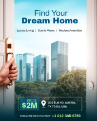 White Real Estate Promotion Instagram Portrait Template