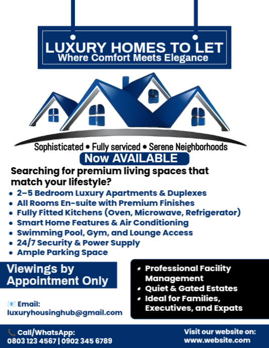 Copy of White Professional Luxury Homes To Let Flyer (us Letter ...