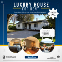 White Professional Luxury House For Rent Instagram Post template