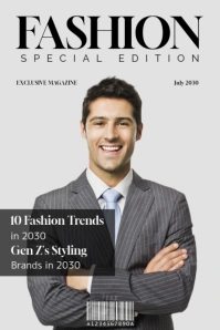 White Professional Magazine Cover Template Poster