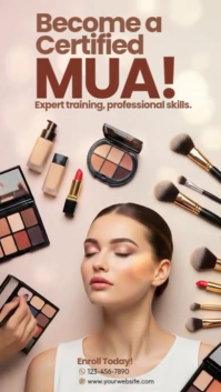 White Professional Makeup Artist Course Instagram Story template