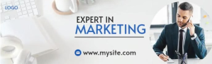 White Professional Marketing And Business Expert Linkedin Background Image LinkedIn-baggrundsbillede template