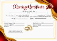 White Professional Marriage Certificate Postcard Carte postale template