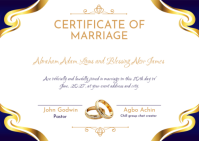 白色 Marriage Certificate Cartolina Template