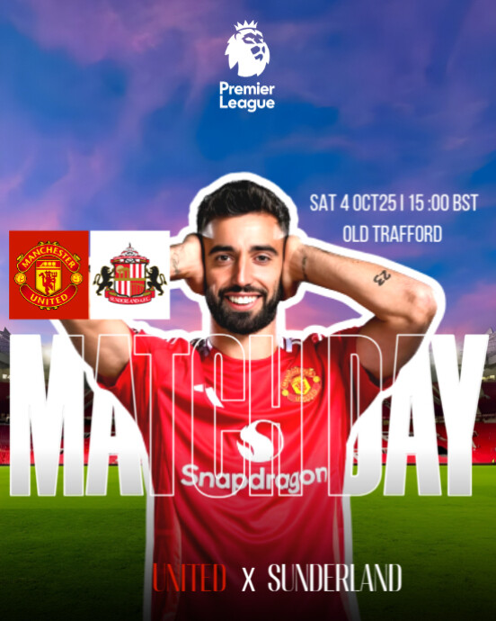 White Professional Match Day Manchester United Vs Sunderland Premier ...