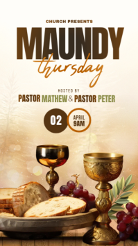 White Professional Maundy Thursday Church Event Instagram Story template