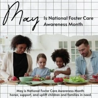 White Professional May is National Foster Care Awareness Month  Instagram Post Instagram-opslag template