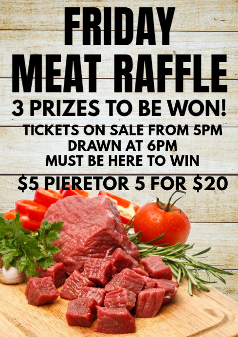 Meat Package Raffle Template สีขาว Meat Raffle A4 เทมเพลต | PosterMyWall