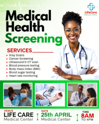 White Medical Screening Services Instagram Portrait Template