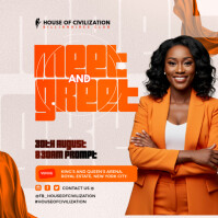 White Professional Meet And Greet, Party Flyer, Community Gathering Invitation, Homecoming Flyer, So Instagram Plasing template